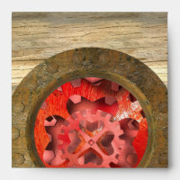 red steampunk clockwork