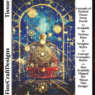 Red Steampunk Train, Loco, Mosaic DH4R Decoupage Tissue Paper