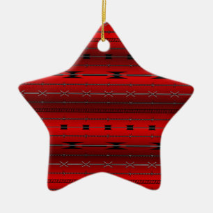Red Steel Wires Ceramic Tree Decoration
