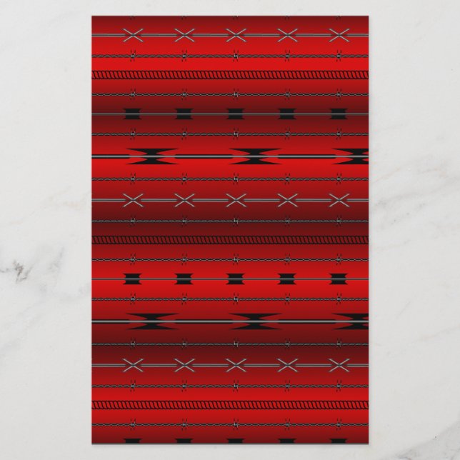 Red Steel Wires Stationery (Front)
