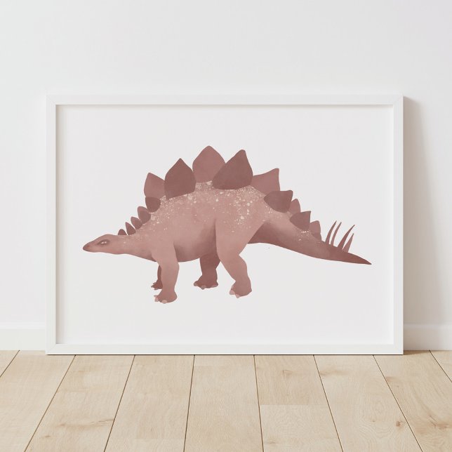Red Stegosaurus Dinosaur Kids Room Poster (Creator Uploaded)