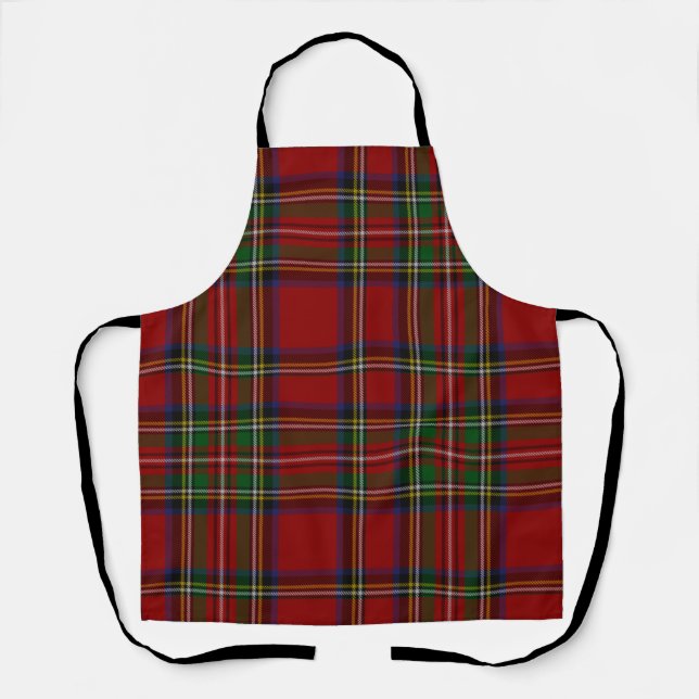 Red Stewart Plaid Tartan for Christmas Apron (Front)