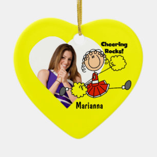 Red Stick Figure Cheerleader Ornament
