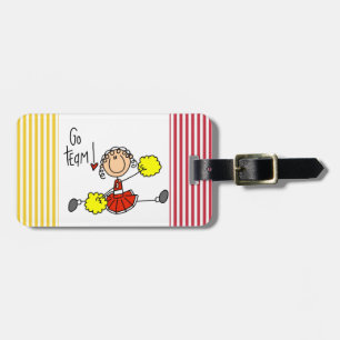 Red Stick Figure Cheerleader t-shirts and Gifts Luggage Tag