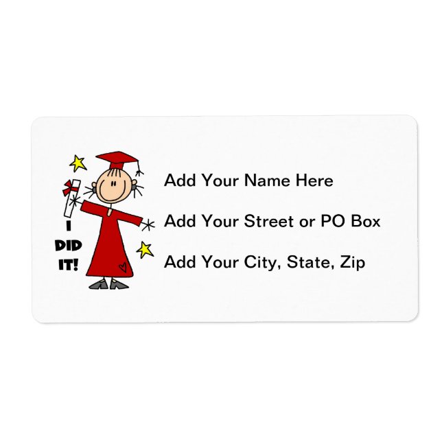 Red Stick Figure Girl Graduate (Front)