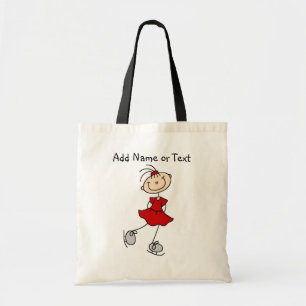 Red Stick Figure Girl Ice Skater Customised Bag