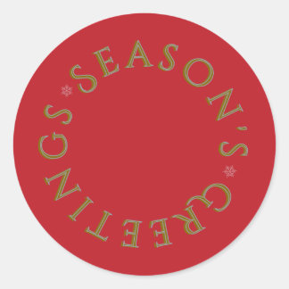 Red Sticker- Gold Typography Classic Round Sticker