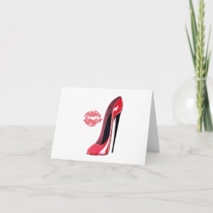 Red Stiletto Shoe and Kiss Card