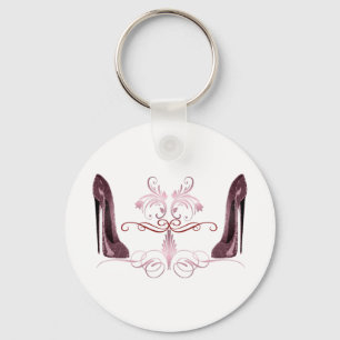 Red stiletto shoes art key ring