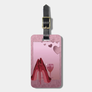 Red Stiletto's and Pink Hearts Luggage Tag