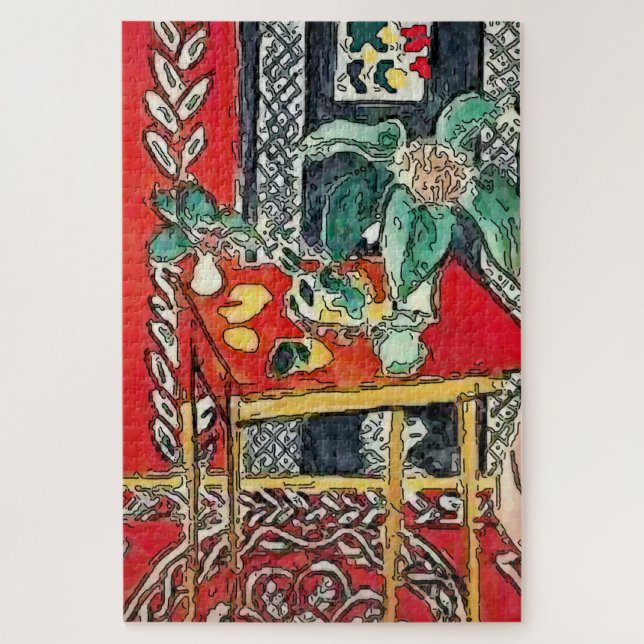 Red Still Life with Flowers Jigsaw Puzzle (Vertical)