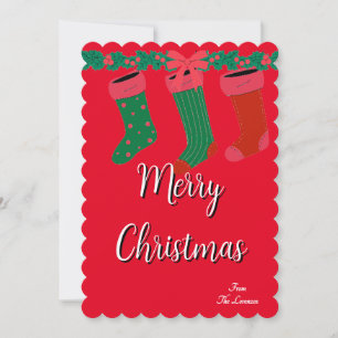 Red stockings Christmas  Invitation