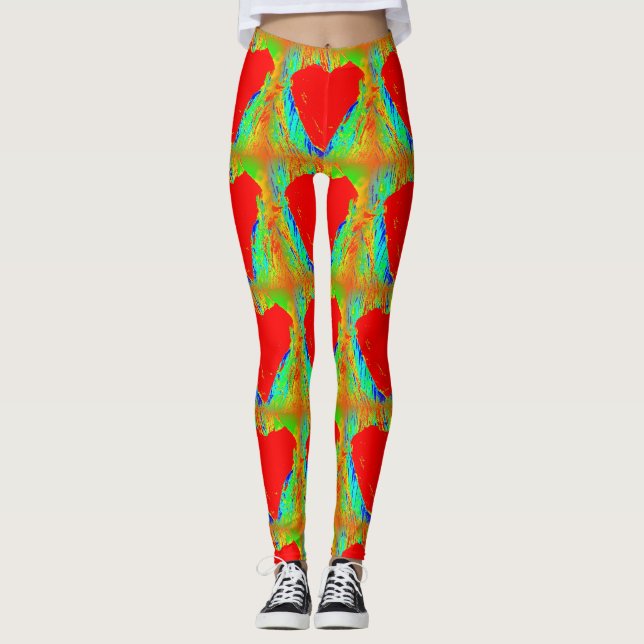 red stone hearts green leggings (Front)
