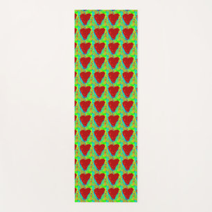 Red stone hearts green Thunder_Cove Yoga Mat