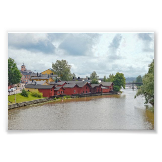 Red Storehouses, Porvoo, Finland Photo Print (Front)