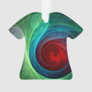 Red Storm Abstract Art Acrylic Shirt Ornament