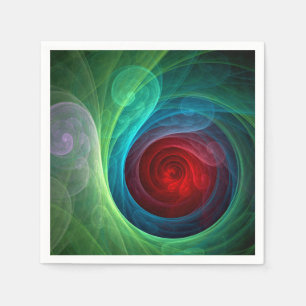 Red Storm Abstract Art Napkin