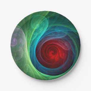Red Storm Abstract Art Paper Plate