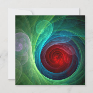 Red Storm Floral Modern Abstract Art Colour Patter
