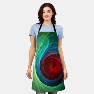 Red Storm Floral Modern Abstract Art Colour Patter Apron
