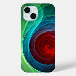 Red Storm Floral Modern Abstract Art Colour Patter iPhone 15 Case