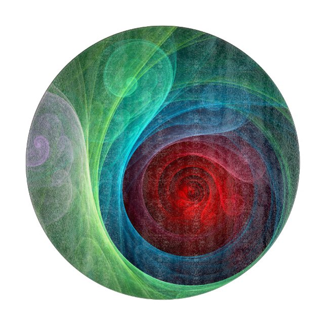 Red Storm Floral Modern Abstract Art Colour Patter Cutting Board (Front)