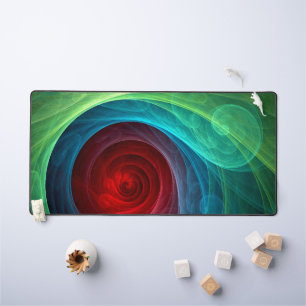 Red Storm Floral Modern Abstract Art Colour Patter Desk Mat