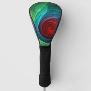 Red Storm Floral Modern Abstract Art Colour Patter Golf Head Cover
