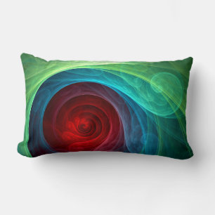 Red Storm Floral Modern Abstract Art Colour Patter Lumbar Cushion