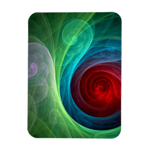 Red Storm Floral Modern Abstract Art Colour Patter Magnet