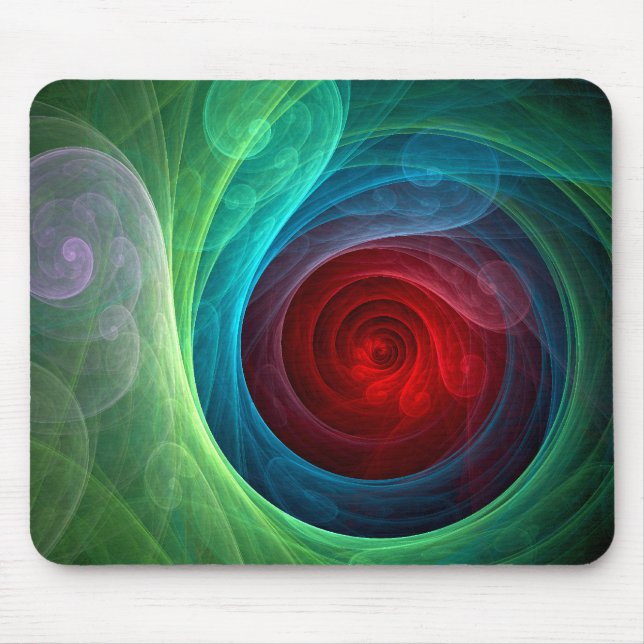 Red Storm Floral Modern Abstract Art Colour Patter Mouse Pad (Front)