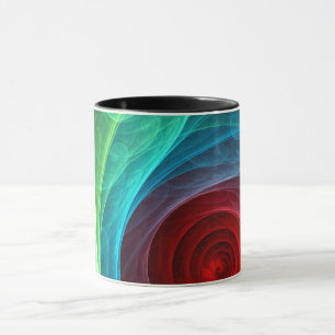Red Storm Floral Modern Abstract Art Colour Patter Mug