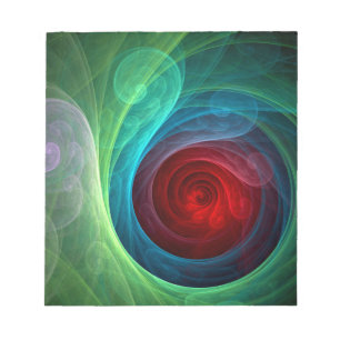 Red Storm Floral Modern Abstract Art Colour Patter Notepad