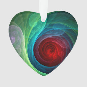 Red Storm Floral Modern Abstract Art Colour Patter Ornament