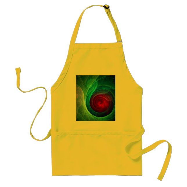 Red Storm Floral Modern Abstract Art Colour Patter Standard Apron (Front)