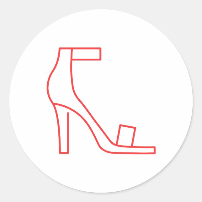 Red Strap Shoe Classic Round Sticker (Front)