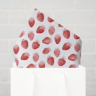 Red Strawberries Birthday Tissue Paper