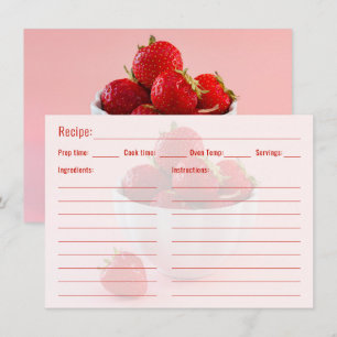 Red Strawberries Food Photo With Recipe Template