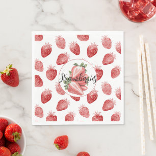 Red Strawberries Fruit Napkin