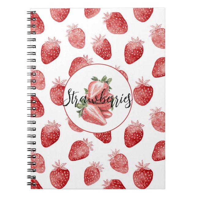 Red Strawberries Fruit   Notebook (Front)