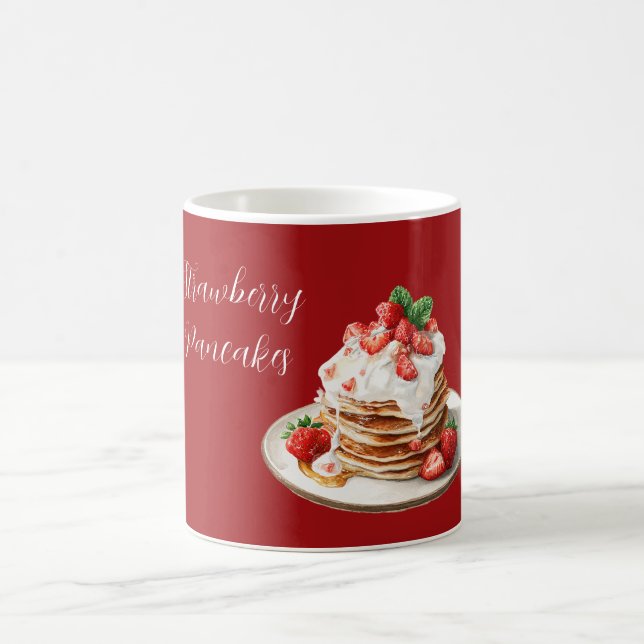 Red Strawberries Pancakes Coffee Mug (Center)