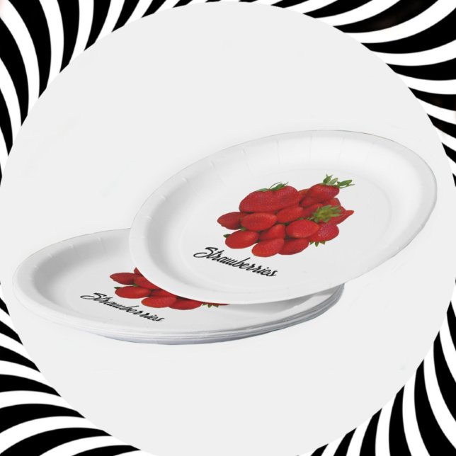 Red Strawberries Photographic  Paper Plate (Creator Uploaded)