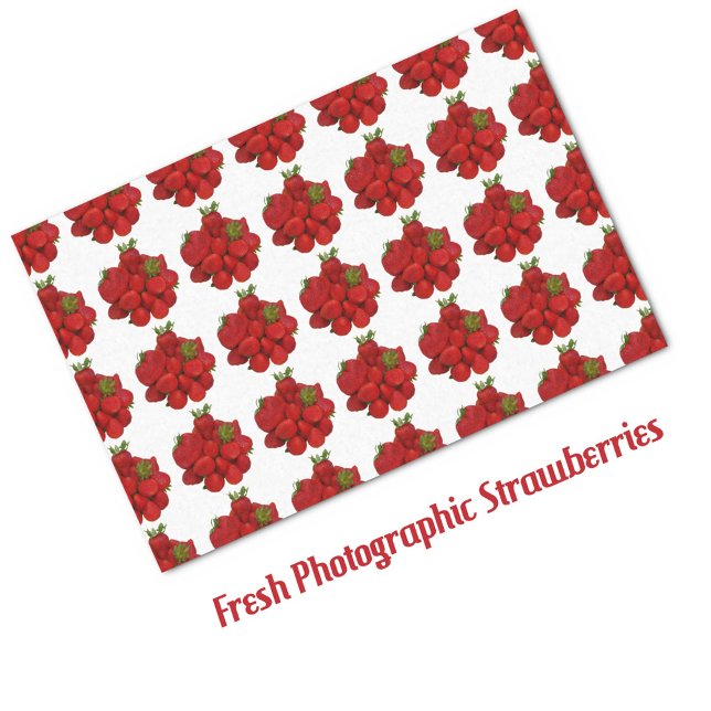 Red Strawberries Photographic Pattern Tissue Paper (Creator Uploaded)