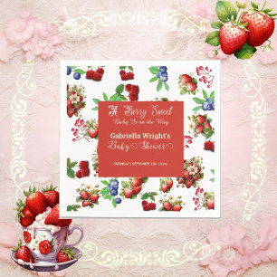 Red Strawberry Baby Shower   Blue Berry Sweet Cute Napkin
