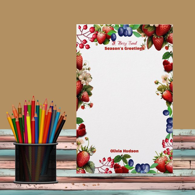 Red Strawberry Baby Shower Blue Berry Sweet Office Stationery (Red Strawberry Baby Shower Blue Berry Sweet Office Stationery)