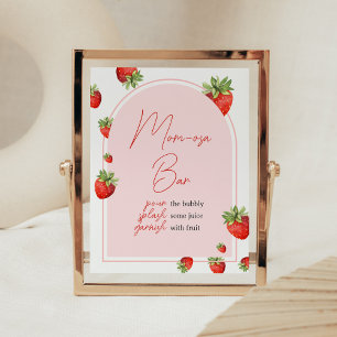 Red Strawberry Baby Shower Mum Osa Bar Poster