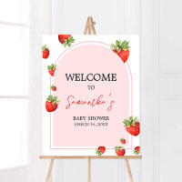 Red Strawberry Baby Shower Welcome