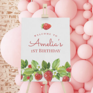 Red Strawberry Berry Sweet Welcome Sign