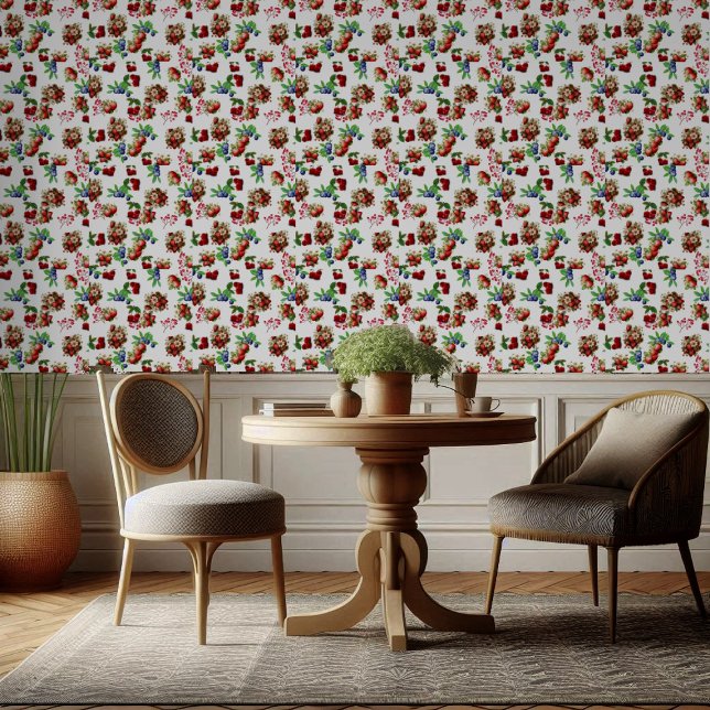 Red Strawberry Blue Berry Very Sweet Summer Fruit  Wallpaper (Red Strawberry Blue Berry Very Sweet Summer Fruit Wallpaper)