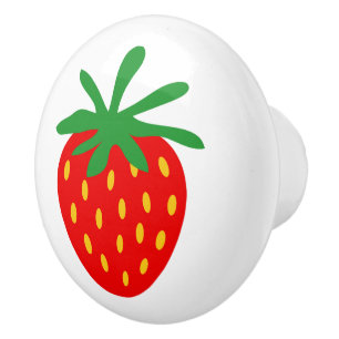 Red strawberry custom ceramic pull knob